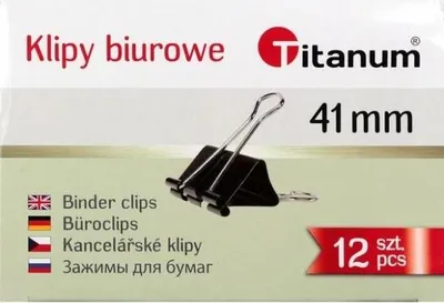Zdjęcie produktu dla Zestaw 12 Klipsów 41mm - Doskonałe Do Trzymania Twoich Ważnych Dokumentów! Idealne do Biura i Domu - Szybko i Bezpiecznie!
