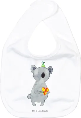 Produktbild von Mr. & Mrs. Panda Lätzchen Koala Geschenk - Weiß - Geburtstag, Party, Stofflätzchen, Für Babys, Baumwoll-Lätzchen, Babylätzchen, Baumwoll