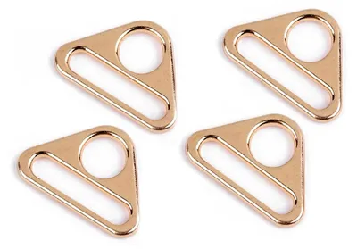 4 Triangel Ringe mit Steg für Gurtband Taschenherstellung gold