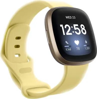 Produktbild von Strap-it Fitbit Sense Silikon Armband (Gelb) - Große: S/M