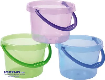 Produktbild von EDUPLAY 120575 Transparente Eimer, 1,2 Liter, transparent, 6-teilig (1 Set)
