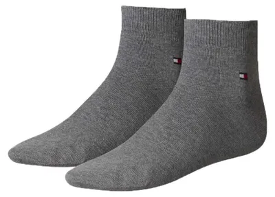 Produktbild von Tommy Hilfiger Herren Quarter Socken, Middle Grey Melange, 43-46 EU