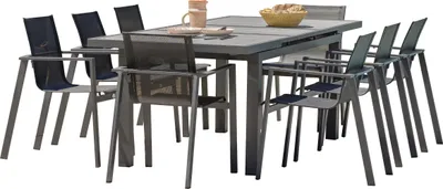 Image de Ensemble repas de jardin 8 places en aluminium