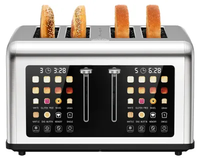 4-Scheiben Toaster, 1760 W, mit Auftau- und Aufwärmfunktion