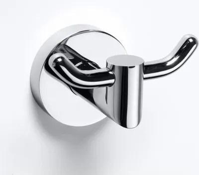 Image de Patère double OMEGA laiton chromé 8x5,5x7 cm