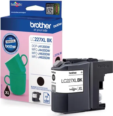 Produktbild von Brother LC227XLBKBP, Schwarz, Tinte auf Pigmentbasis, 1 Stück(e), 1200 Seiten, Einzelpackung