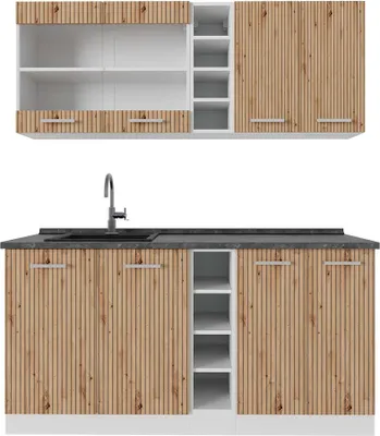 Produktbild von Singleküche Vicco R-Line Artisan Eiche/Weiß 160 cm , AP Anthrazit, Model 48994