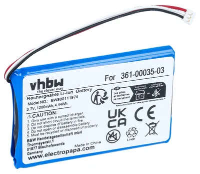 Produktbild von vhbw Akku kompatibel mit Garmin Nüvi 2455LT, 2455LMT, 2447LT, 2405, 2447, 2405LT, 2457, 2447 LMT GPS Navigation Navi (1200 mAh, 3,7 V, Li-Polymer)