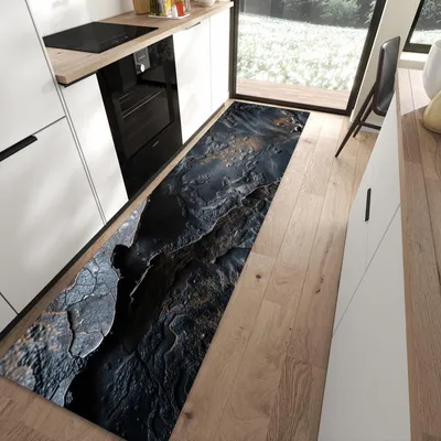 Produktbild von Küchenteppich 80x300cm rutschfest & abwischbar PVC Läufer - Textur von Abstrakte