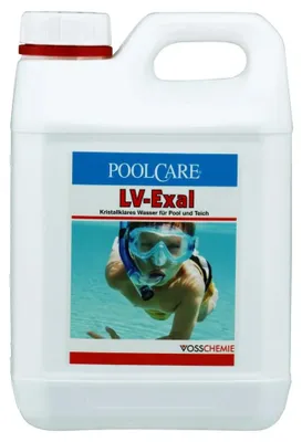 Productafbeelding van VOSSCHEMIE Poolcare LV Exal 1 Liter - Chloorvrije waterbehandeling tegen algen voor zwembad en vijver