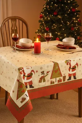 Produktbild von Wachstuchtischdecke Winter Weihnachten abwischbar 140 x 380 cm