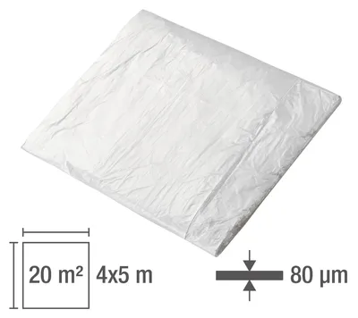 KesTek Baufolie Abdeckfolie Schutzfolie Malerfolie 4x5m 80µm LDPE Transparent 4066986406546 415013 40654KT