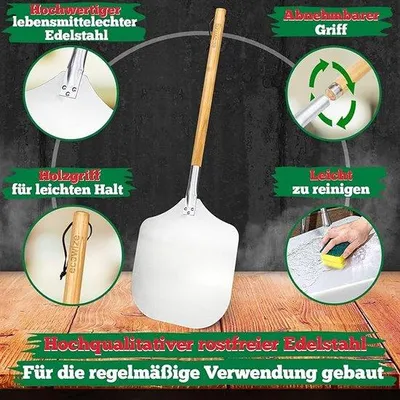 Produktbild von Pizzaschieber geperforeerd, Edelstahl