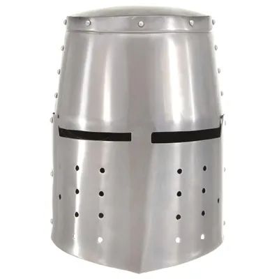 Immagine prodotto di vidaXL Elmo da Cavaliere Medievale Antico Replica LARP Argento Acciaio