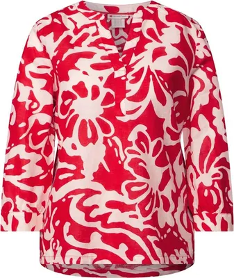 Produktbild von SOL_Splitneck blouse AOP 26278 glory red Größe 36
