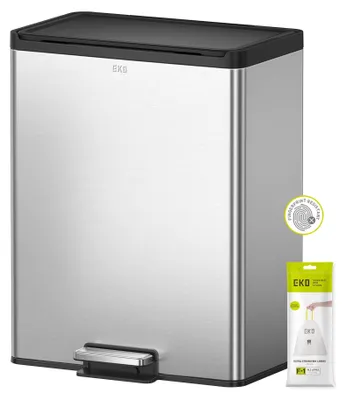 Produktbild von EKO Küchenabfalleimer, 2 Fächer, Recycling-Mülleimer, Edelstahl, 2 x 20 l