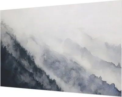 Produktbild von Wandtapete - Dekorative Tapete für Wohnzimmer- Tapetenfolie für Wanddekoration - 104x70 cm - Bergnebel