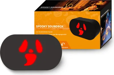 Productafbeelding van Northpoint Halloween Spookdoos "Ghostface" met enge geluiden, rode LED's en bewegingssensor – oplaadbare batterij!