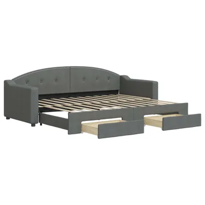 Immagine prodotto di Divano Letto Estraibile Cassetti Grigio Scuro 80x200cm Tessuto