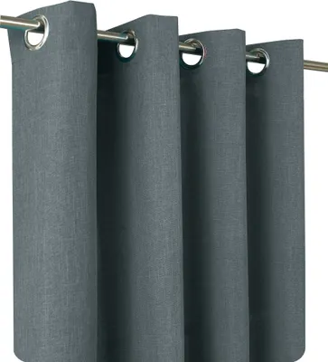 Produktbild von Vorhang anthrazit 140x245 cm Ösen blickdicht Struktur Leinenoptik uni Gardine