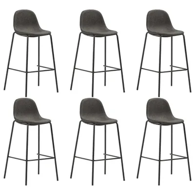 Image de vidaXL Tabouret de bar 6 pcs. Tissu gris foncé