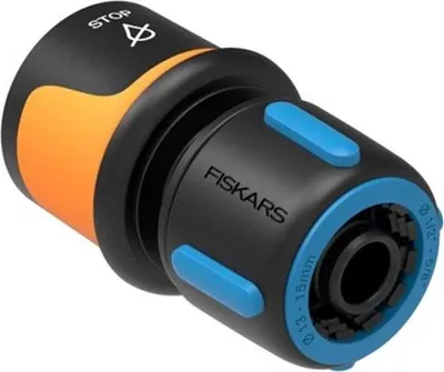 Produktbild von Fiskars 1027079, Schlauchanschluss, 1/2", Weiblich/Weiblich, Schwarz, Blau, Gelb