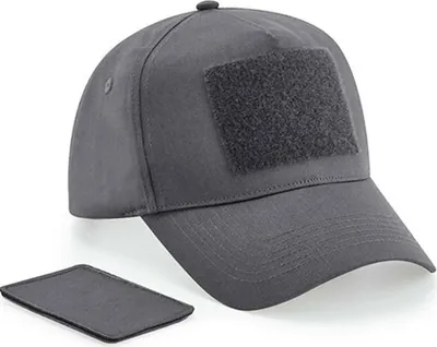 Produktbild von Beechfield B638 | Removable Patch 5 Panel Cap Baumwolle - Farbe: Graphite Grey - Größe: One Size
