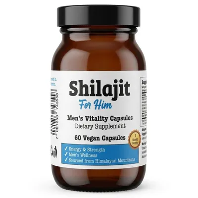 Produktbild von Shilajit für Ihn | 6000 mg hochdosiert mit 80 % Fulvinsäure, über 85 Himalaya Spurenelementen | Für das Wohlbefinden  | Unterstützt Energie, Kraft.