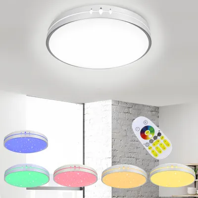 Productafbeelding van VA-Cerulean 60W LED plafondlamp, dimbaar, sterrenhemel effect, IP44, met afstandsbediening, geschikt voor badkamer en keuken