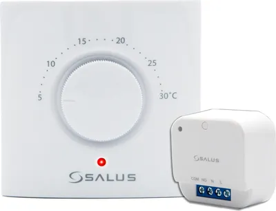 Zdjęcie produktu dla Zestaw bezprzewodowego termostatu pokojowego Salus z termostatem analogowym ERT20TXB i bezprzewodowym odbiornikiem podtynkowym SR868