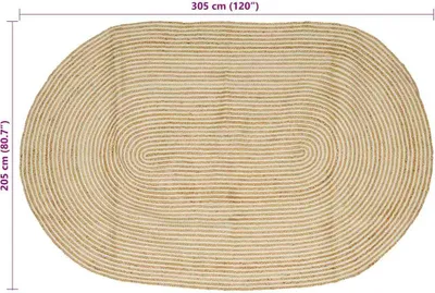 Obrázok produktu pre vidaXL Koberec do obývacej izby, prírodný a biely, 205 x 305 cm, juta