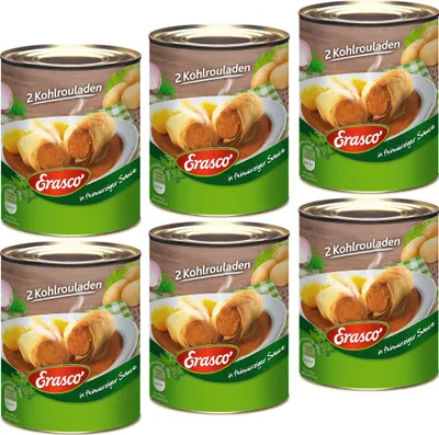 Produktbild von Erasco 12 Kohlrouladen in Herzhafter Sauce VPE (6x800g Dose)
