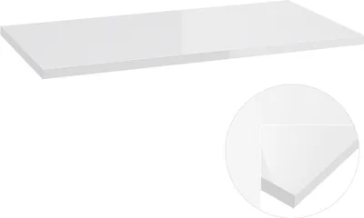 Produktbild von Waschtischplatte 90 x 46 cm SOFIA-107 Hochglanz weiß lackiert, B/H/T: ca. 90/2,5/46 cm