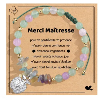 Obrázek produktu pro Náramek pro učitele – stříbrný s korálky