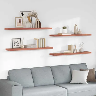 Obrázok produktu pre Maison Exclusive - Nástenná polica 4 ks Červená 120 x 23,5 x 4 cm Drevený materiál