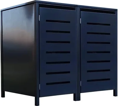 Produktbild von 2 Tailor Mülltonnenboxen Basic für 120 Liter Tonne Stanzung 6 komplett Anthrazit