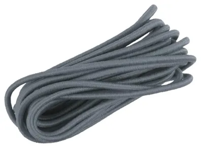 3m Gummikordel, Gummischnur, Haargummi grau