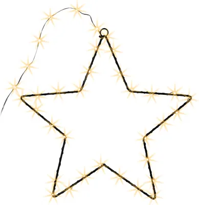 Image de LED Decoration STERE avec 50 LED dorées - env. 50 cm - In-Outdoor avec pile et minuterie