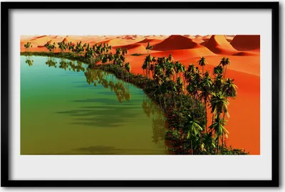Produktbild von Bild 60x40 MDF-Rahmen Wandkunst See Palm Desert
