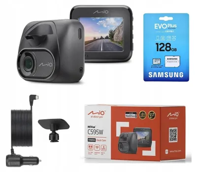 Produktbild von Mio MiVue C595W Dashcam Hdr Wifi Gps 60 Bilder/s 140° Starvis +128 GB 68 g
