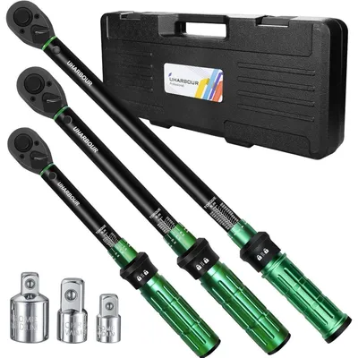 Obrázok produktu pre Sada momentových kľúčov 1/4", 3/8", 1/2" | rozsah krútiaceho momentu: 3-25 Nm, 5-60 Nm, 20-230 Nm | presnosť ±3% | 72-zubová račňa | pre automobily, motocykle, bicykle