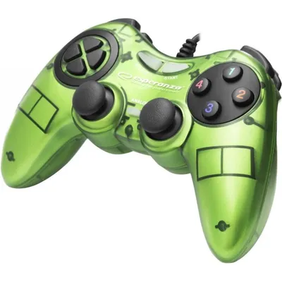 Produktbild von Esperanza Gamepad PC USB Fighter Grün