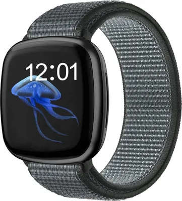 Produktbild von Strap-it Fitbit Sense Nylon Armband (Grau-grün)