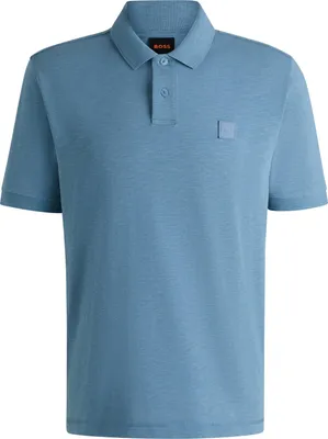 Produktbild von BOSS Orange Poloshirt blau einfarbig Baumwolle