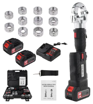 Zdjęcie produktu dla Zaciskarka hydrauliczna elektryczna - ES-300S - 18V, 50kN - Prosty uchwyt - Zakres zaciskania: miedź 16–300mm², aluminium do 240mm² - Głowica obrotowa o 360° - Szybkie zaciskanie