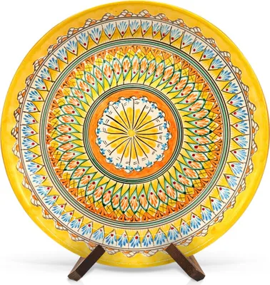 Produktbild von Lagan - Mehrob A6, Rischtan-Keramik, Ø 37 cm Glasur Teller Handarbeit Oriental Usbekische