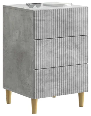Imagen del producto de vidaXL Mesita de noche, color gris cemento, 43 x 41 x 66,5 cm, material de madera