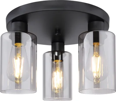 Produktbild von Globo Lighting Deckenleuchte Metall schwarz matt, 3x E27