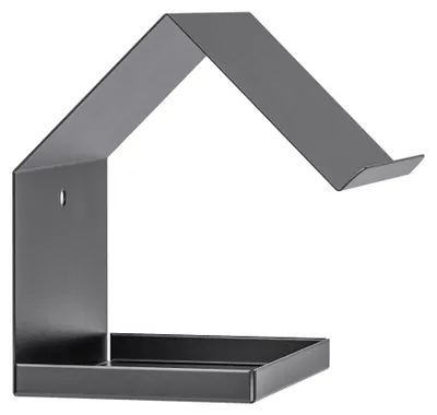 Obrázek produktu pro Alberts 355081 Vogelhäuschen Spitzdach, Nistkasten aus Stahl in mattschwarz, Vogelnest zum aufhängen oder hinstellen, Größe 145 x 150 x 180 mm