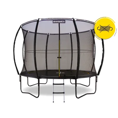 Obrázek produktu pro Kvalitní a bezpečná trampolína o průměru 3,05 m, která je pro lepší orientaci vybavena žlutým reflexním okrajem a nemá pružiny.